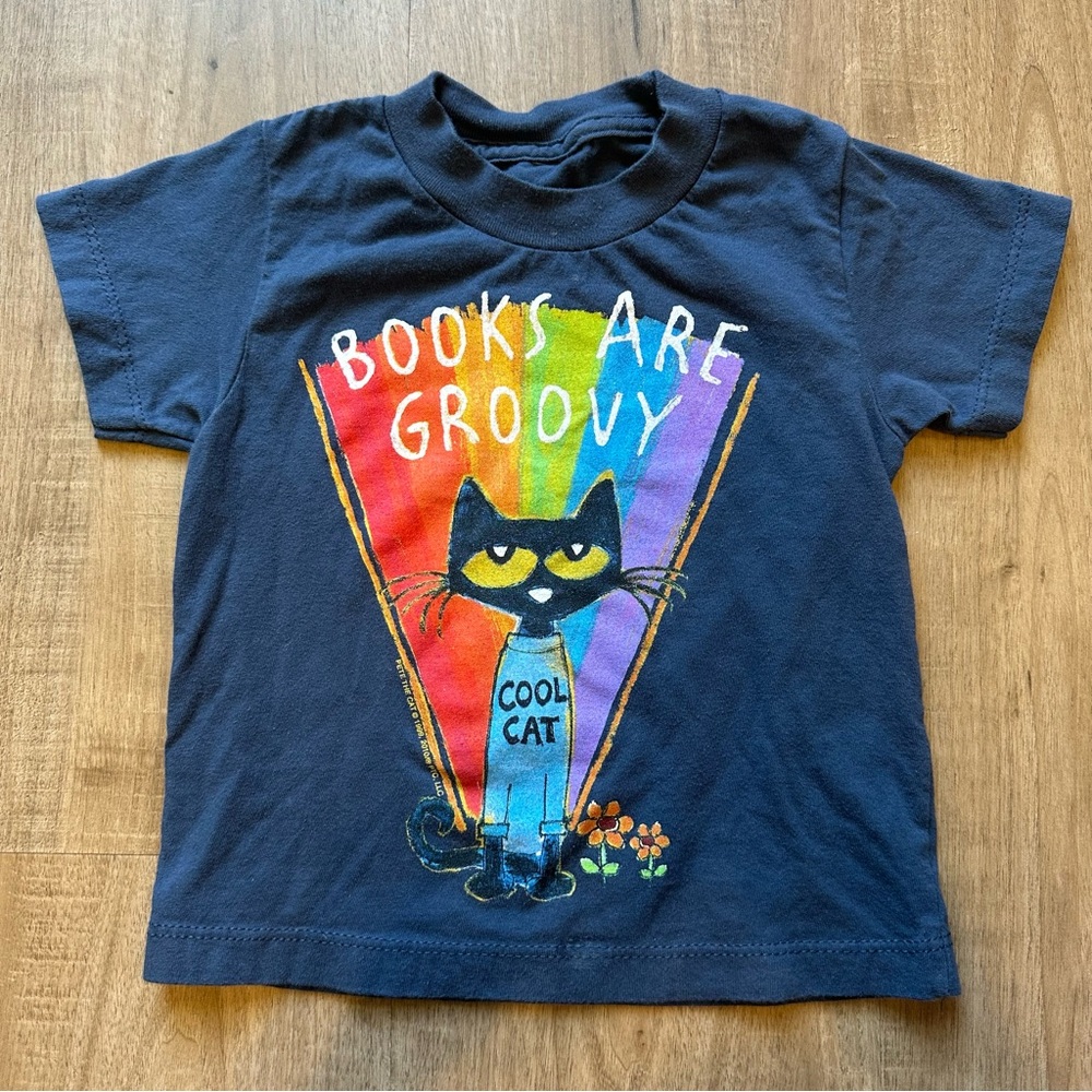 2Y Pete the Cat “Books Are Groovy” Kids Shirt